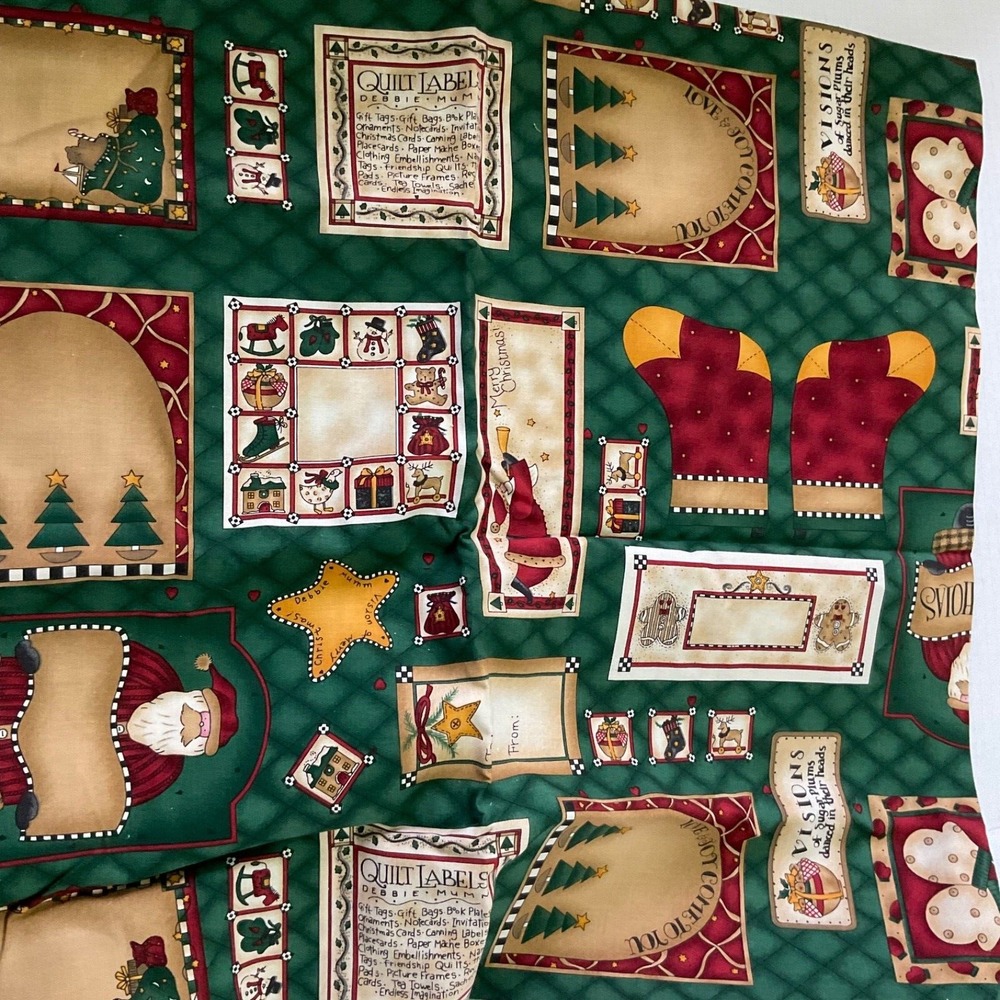 Fabric quilt labelsDebbie Mumm Christmas vintage one yard Sewing Quilt Craft